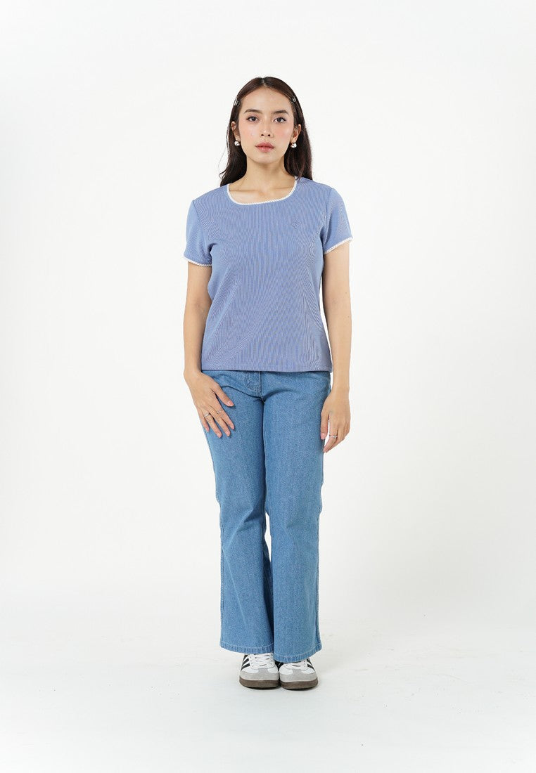 Greenlight Women's T-Shirt Short Sleeve Body Fit Mini Rib Takane HP-C010526