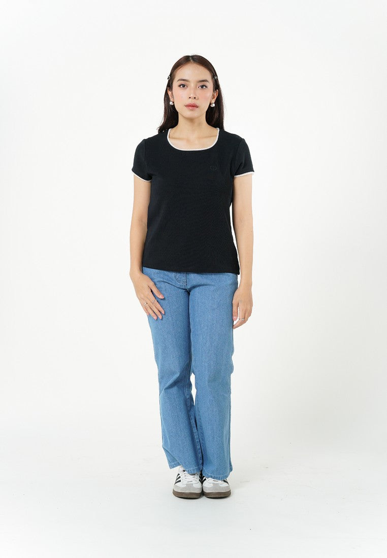 Greenlight Women's T-Shirt Short Sleeve Body Fit Mini Rib Takane HP-C010526