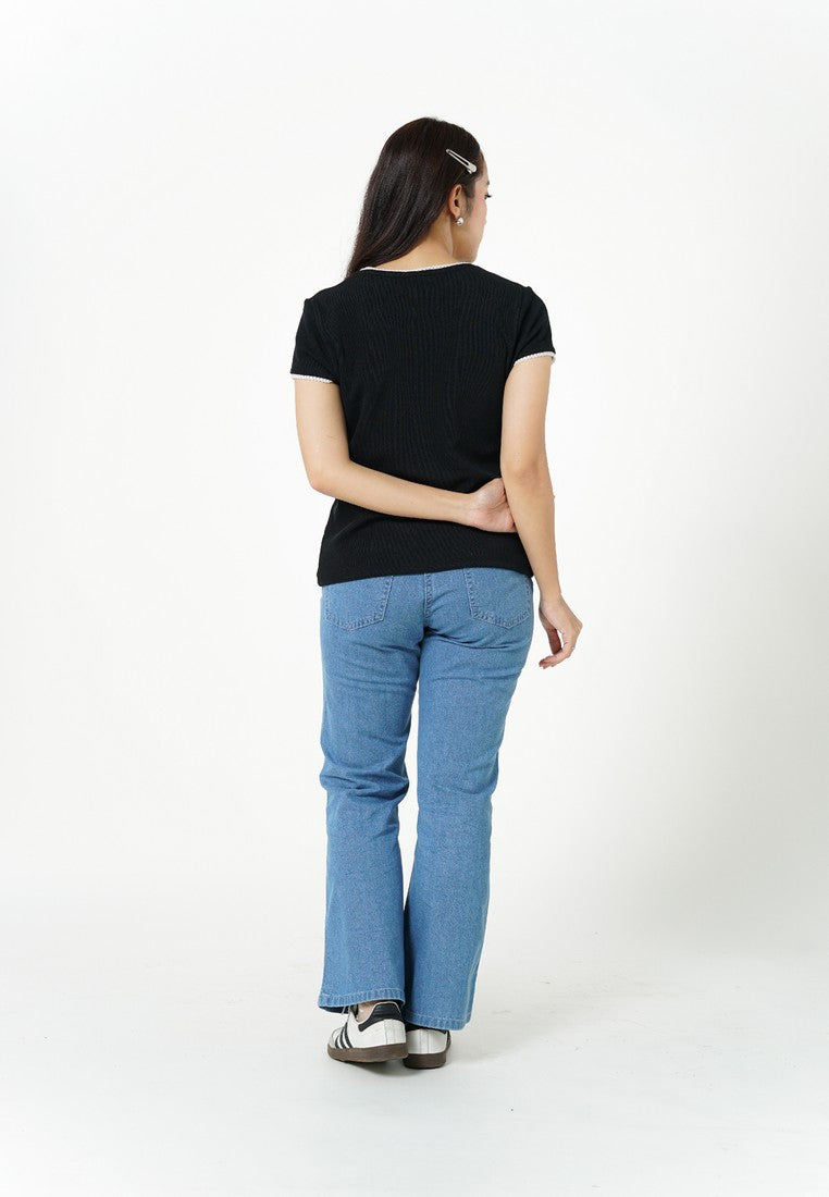 Greenlight Women's T-Shirt Short Sleeve Body Fit Mini Rib Takane HP-C010526