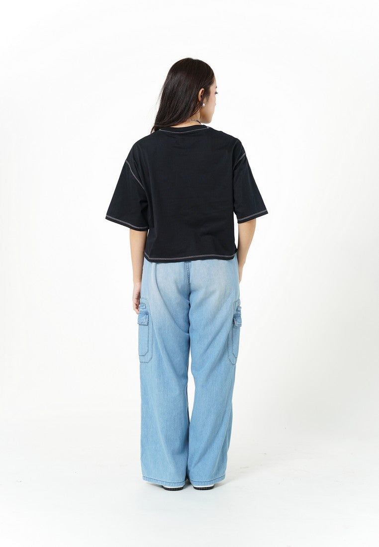 Greenlight Women's T-Shirt Short Sleeve Boxy Fit Cotton Misana C030526