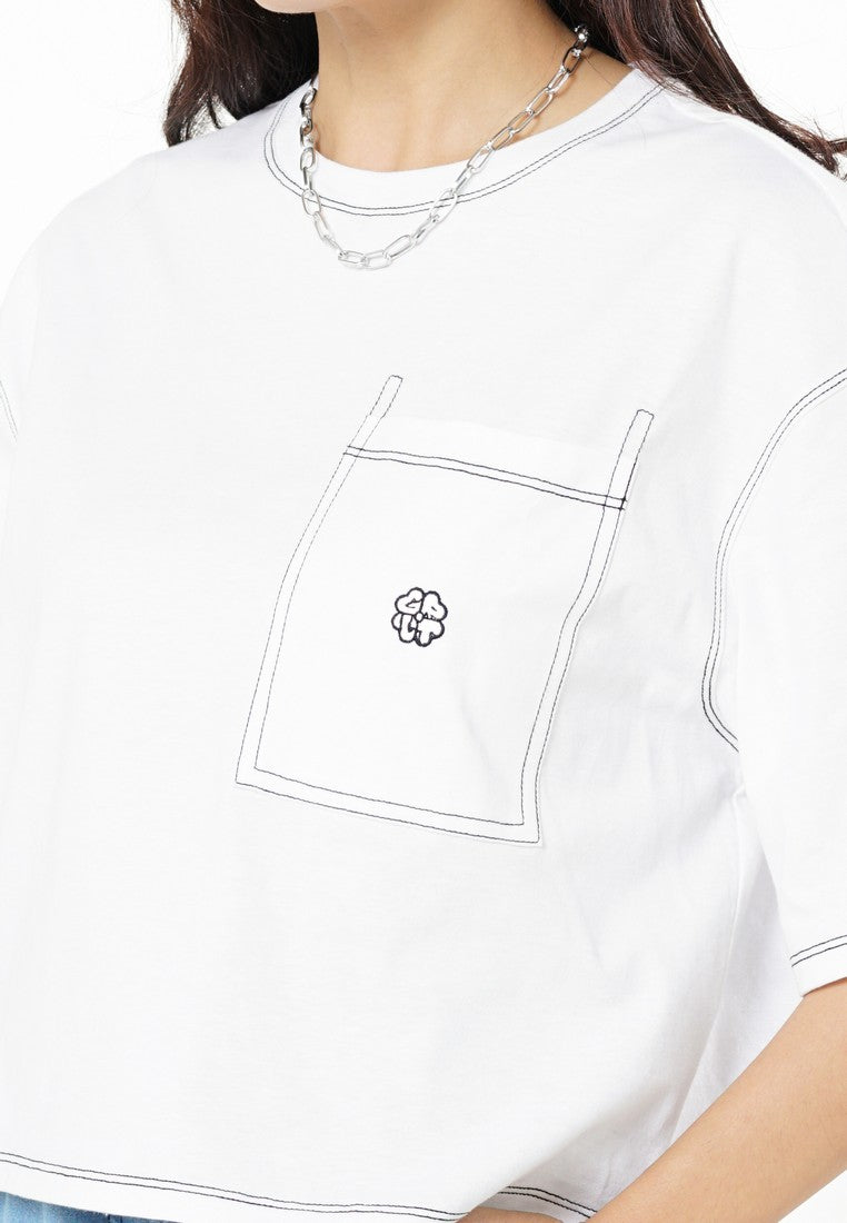 Greenlight Women's T-Shirt Short Sleeve Boxy Fit Cotton Misana C030526