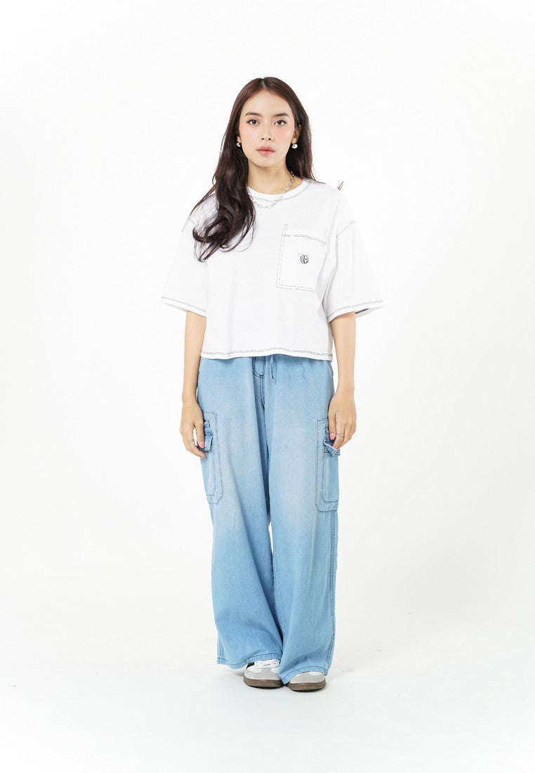 Greenlight Women's T-Shirt Short Sleeve Boxy Fit Cotton Misana C030526