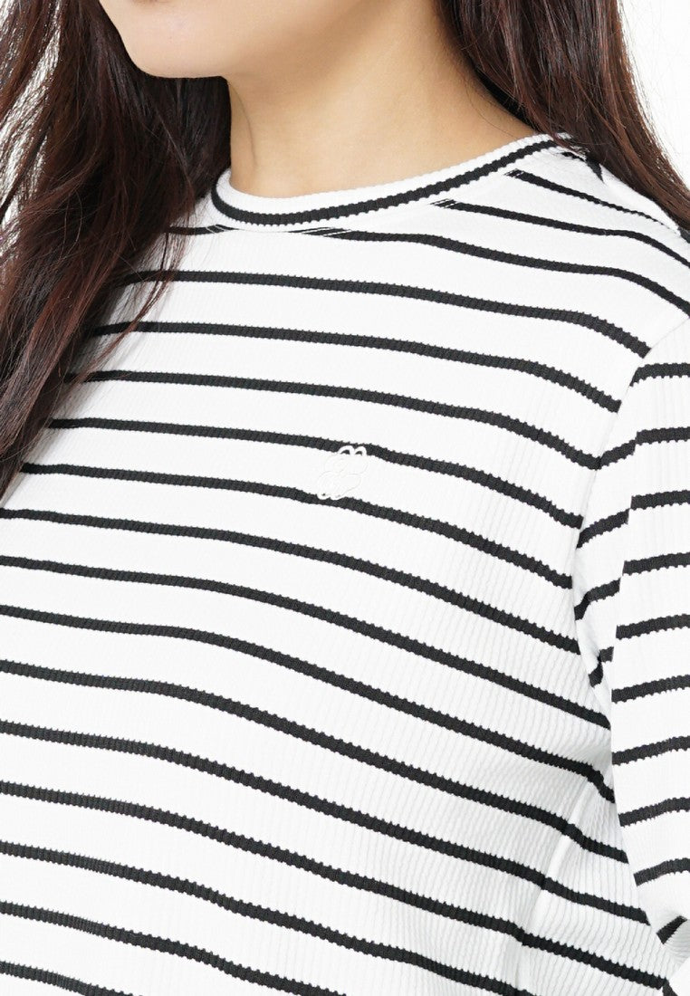 Greenlight Kaos Garis Wanita Lengan Panjang Loose Fit Stripe Tee Vivi HP-070426