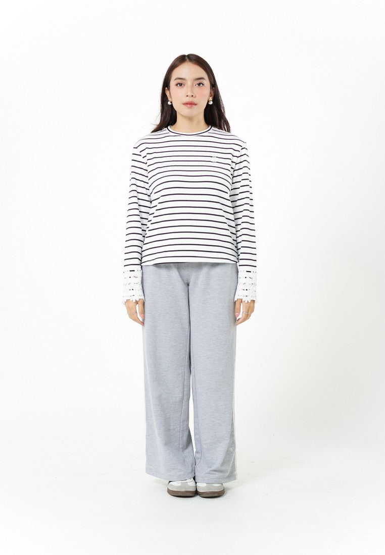 Greenlight Kaos Garis Wanita Lengan Panjang Loose Fit Stripe Tee Vivi HP-070426