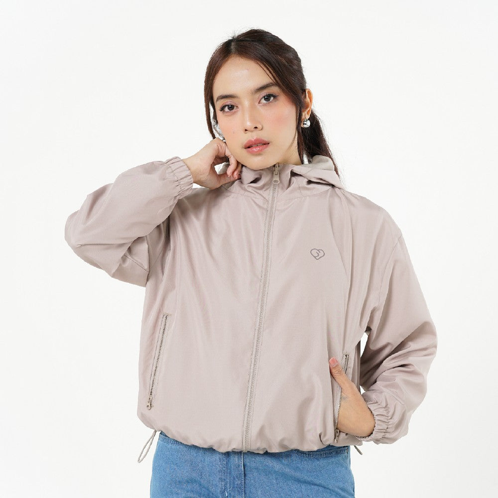 Greenlight Women's Jacket Zipper Hoodie Loose Fit Taslan Crinkle Lucy HP-C010626