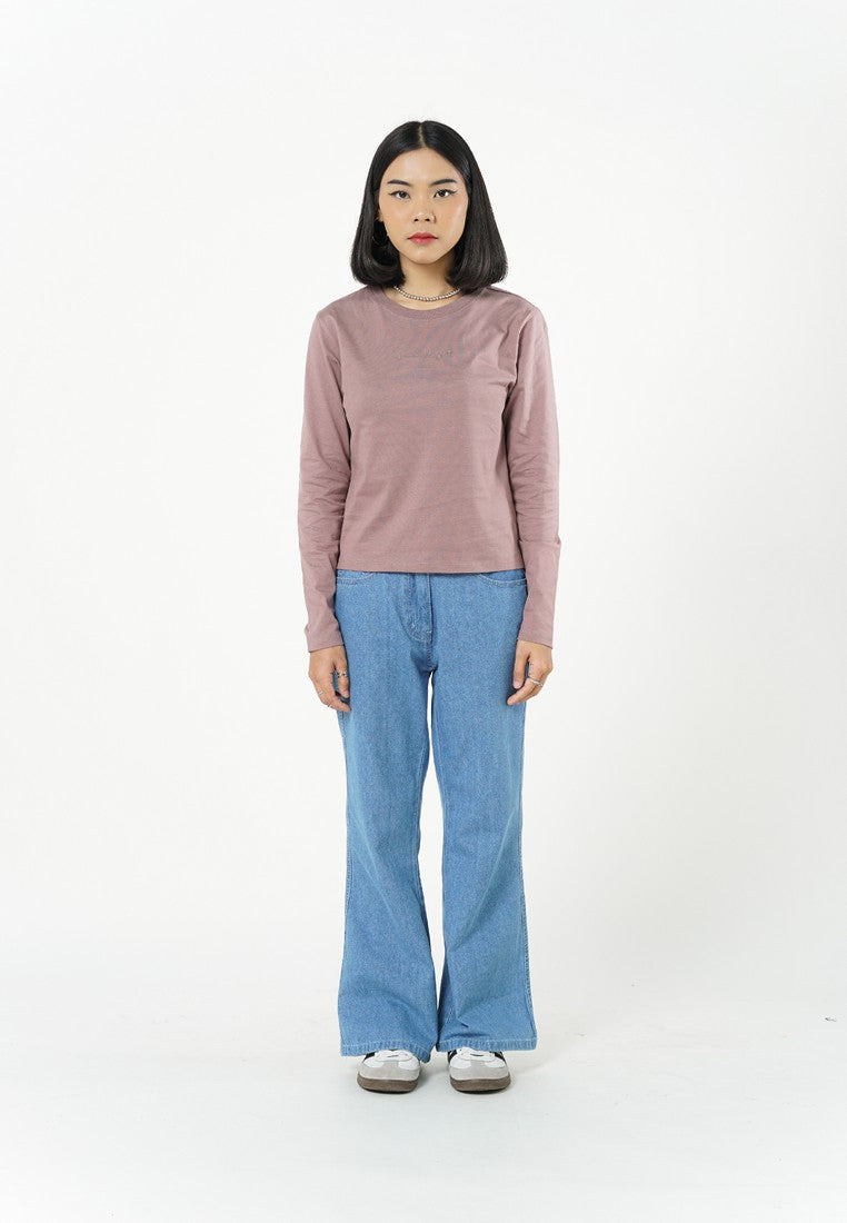 Greenlight Women's T-Shirt Long Sleeve Body Fit Cotton Crop Top Ayano C050426