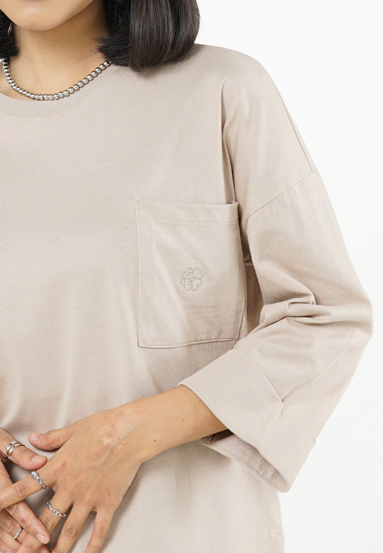 Greenlight Women's T-Shirt 3/4 Sleeve Oversized Fit Cotton Aina HP-C070326