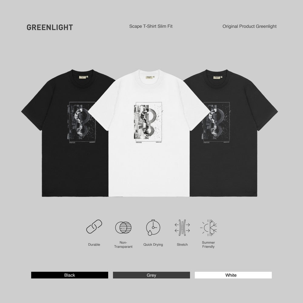 Greenlight Men's T-Shirt Short Sleeve Slim Fit Cotton Scape C151026