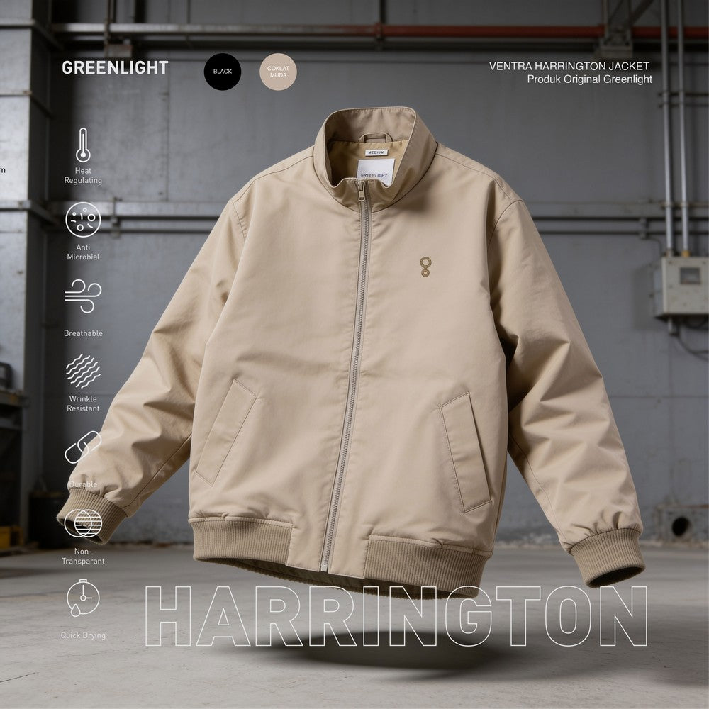 Greenlight Essential Men's Harrington Jacket Regular Fit Taslan Ventra OL-C010426