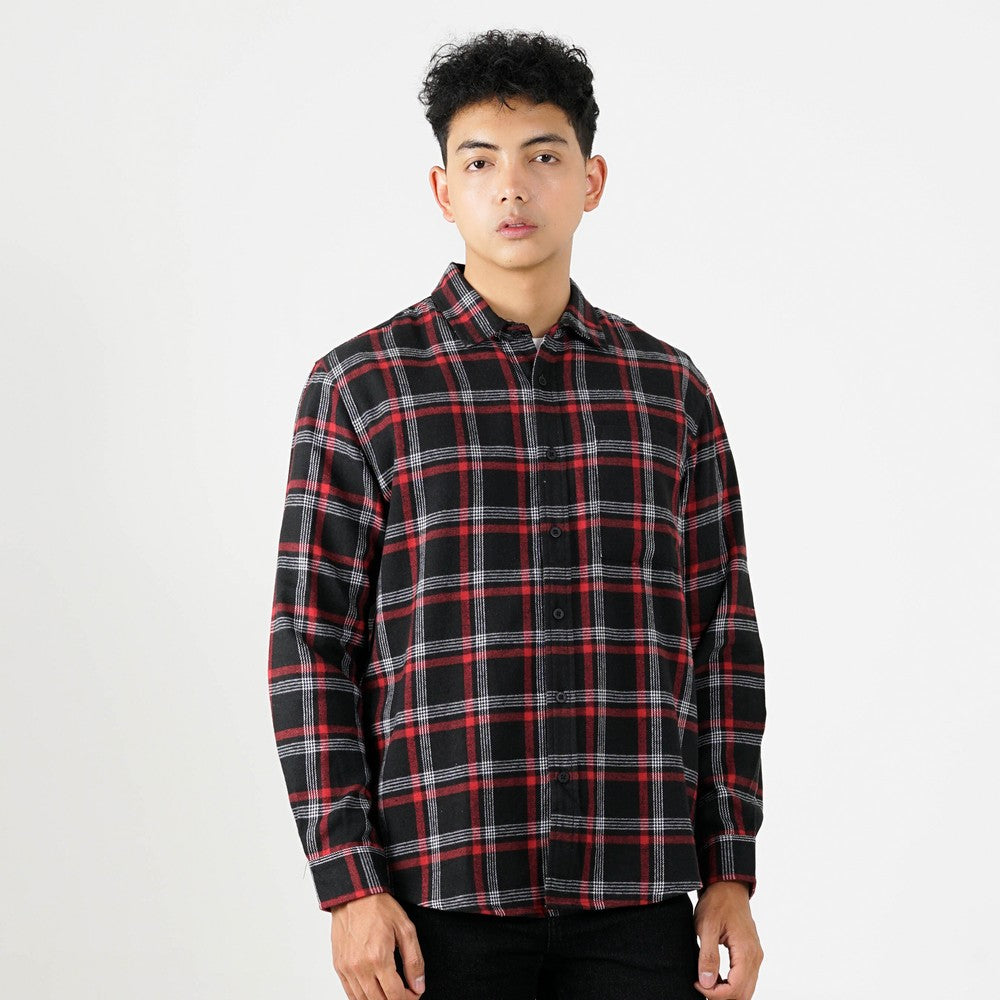 Greenlight Men's Flannel Plaid Shirt Long Sleeve Regular Fit Carre OL-C010225