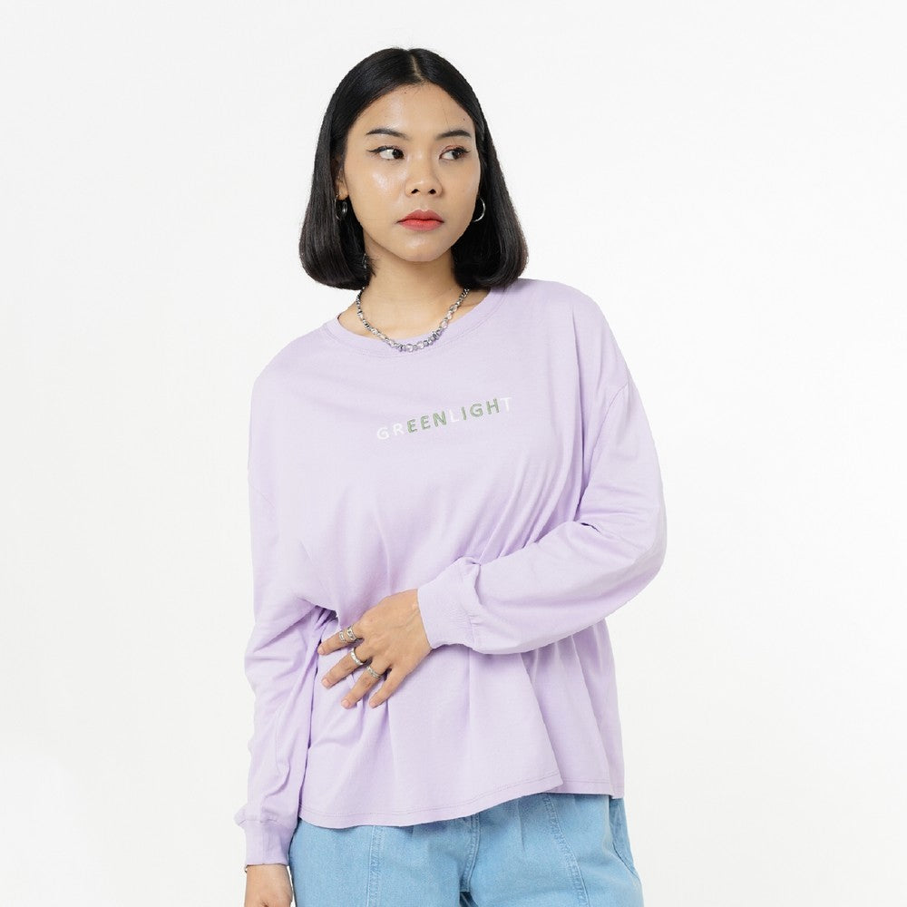 Greenlight Women's T-Shirt Long Sleeve Loose Fit Cotton Akino C010326