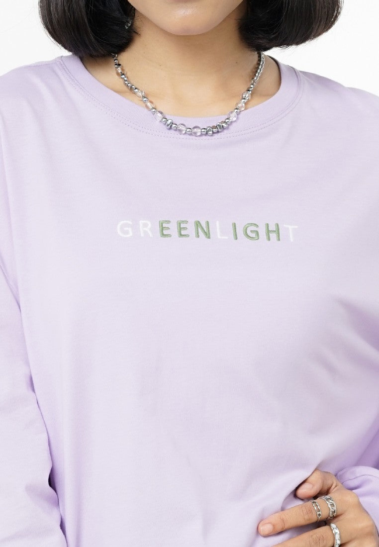 Greenlight Women's T-Shirt Long Sleeve Loose Fit Cotton Akino C010326