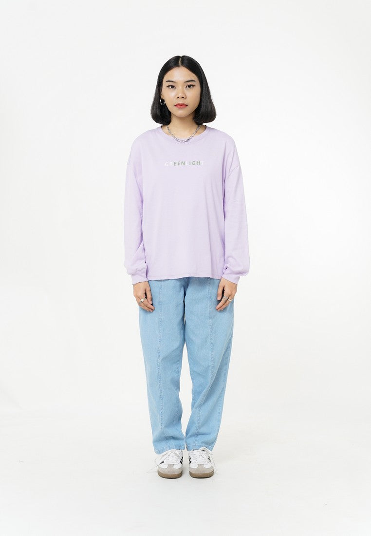 Greenlight Women's T-Shirt Long Sleeve Loose Fit Cotton Akino C010326