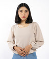 Greenlight Women's T-Shirt Long Balloon Sleeve Body Fit Mini Rib Sonoko C010826