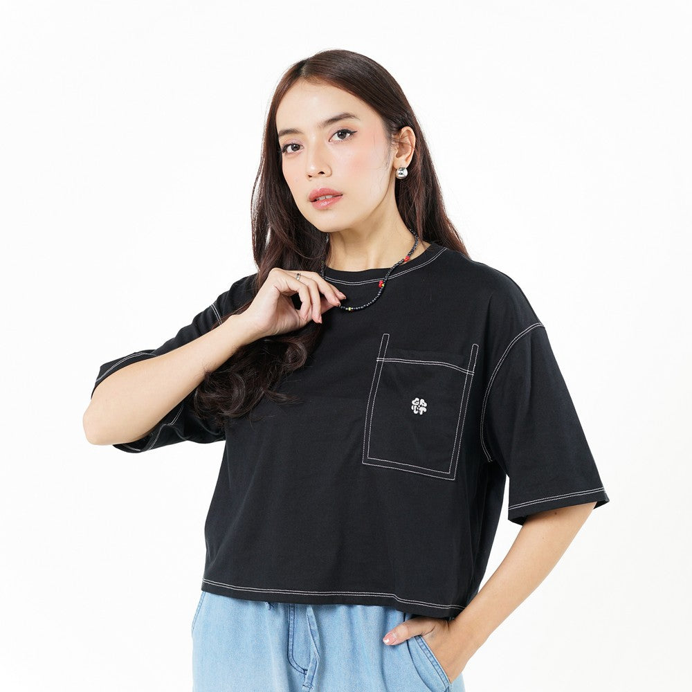 Greenlight Women's T-Shirt Short Sleeve Boxy Fit Cotton Misana C030526
