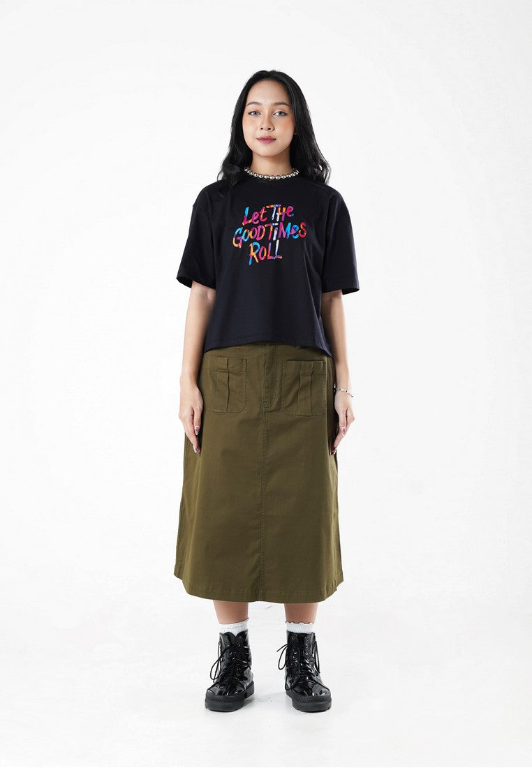 Kaos Wanita Greenlight Crop Top OL-C100823