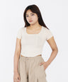 Greenlight Women's T-Shirt Short Sleeve Crop Top Square Neck Sinoe C101124