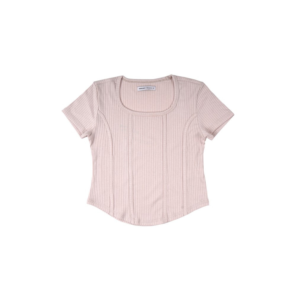 Greenlight Women's T-Shirt Short Sleeve Crop Top Square Neck Sinoe C101124