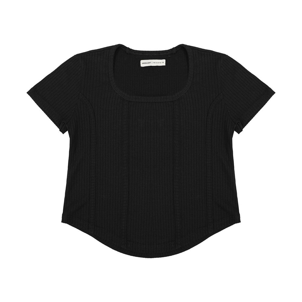 Greenlight Women's T-Shirt Short Sleeve Crop Top Square Neck Sinoe C101124