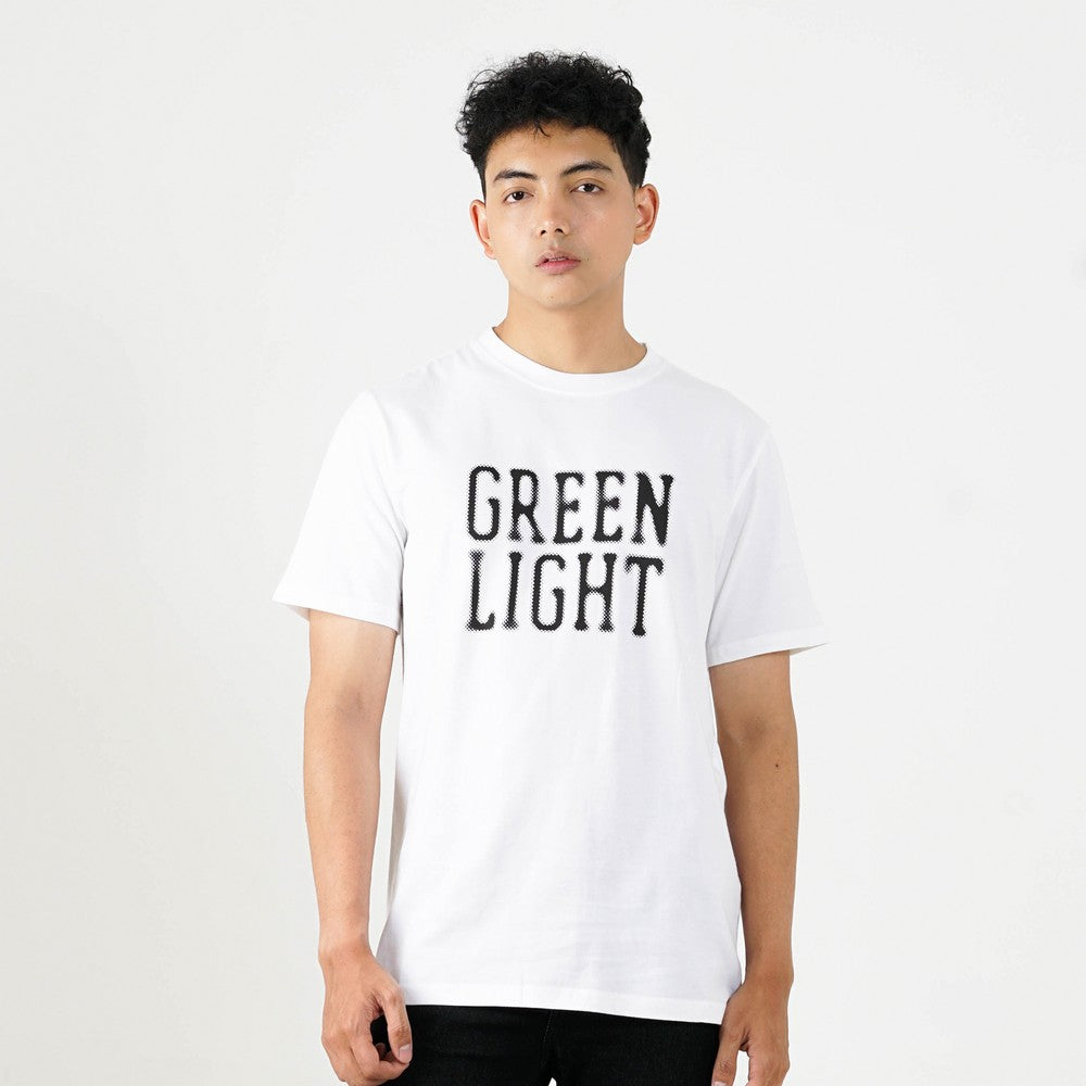 Greenlight Men's T-Shirt Short Sleeve Regular Fit Cotton Logo Script Gyan OL-C091224
