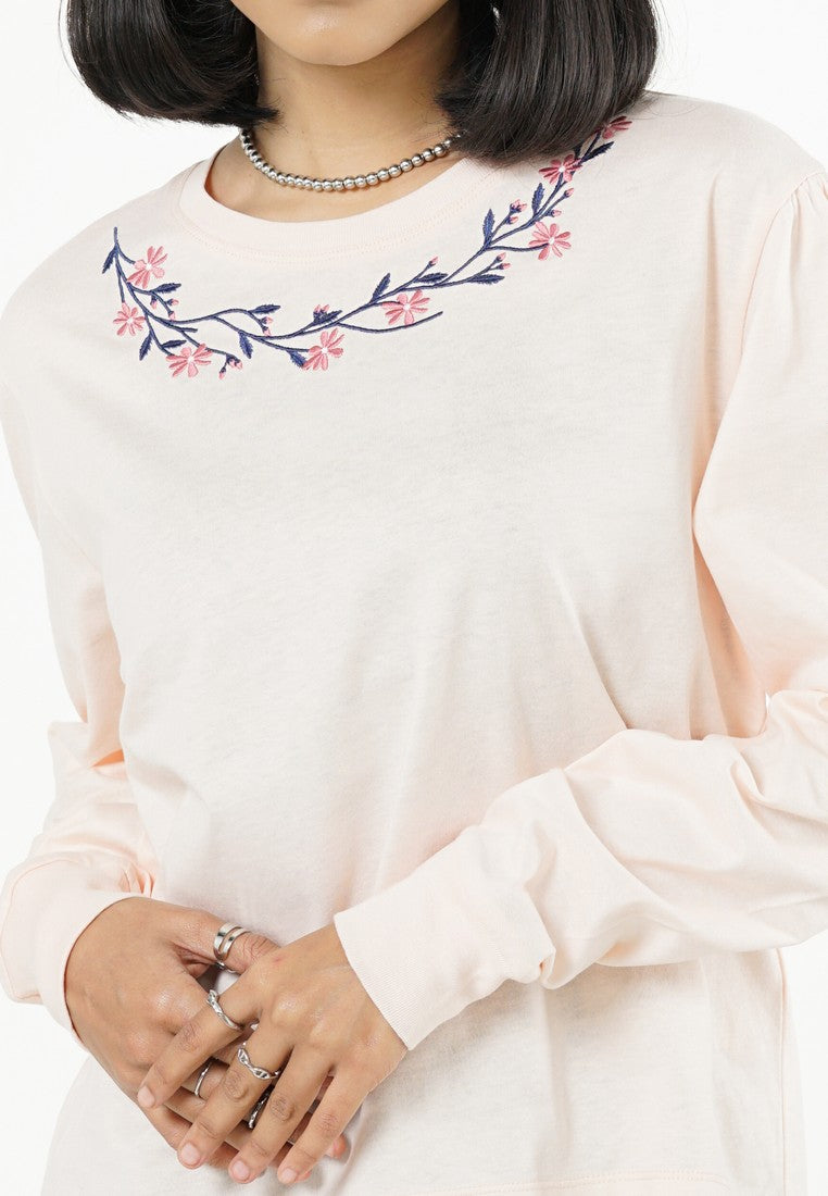Greenlight Women's T-Shirt Long Sleeve Loose Fit Cotton Yumi C121225