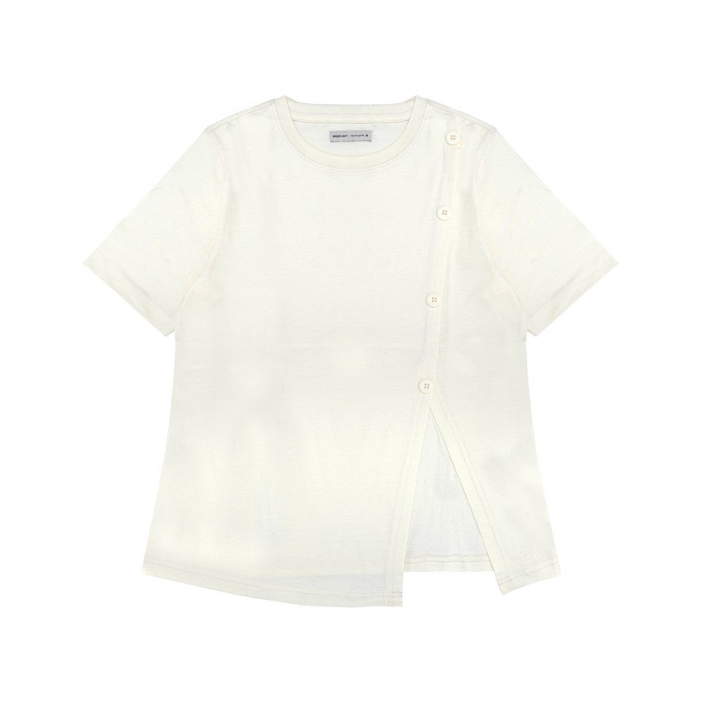 Greenlight Women's T-Shirt Short Sleeve Regular Fit Cotton Button Midori C150325