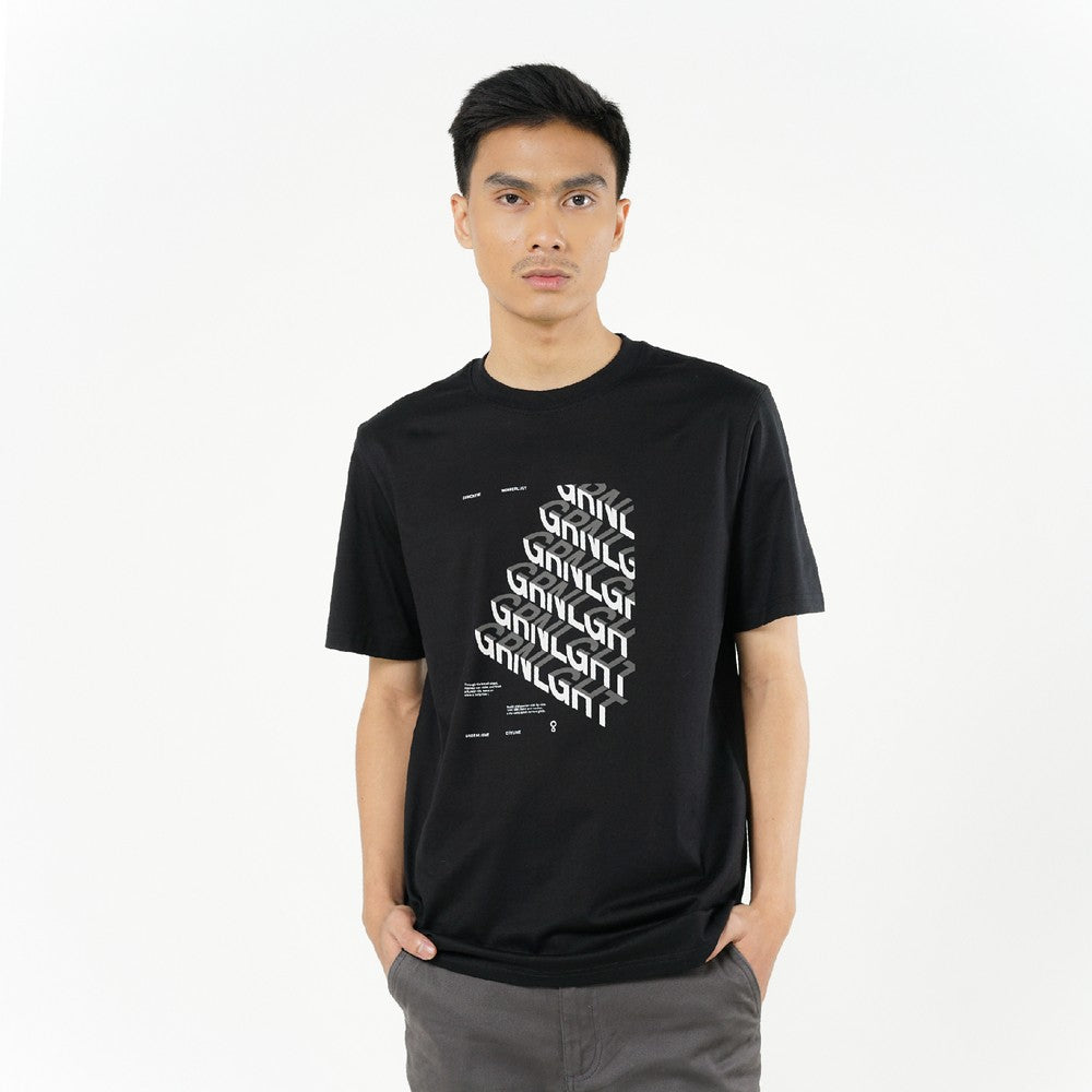 Greenlight Kaos Pria Lengan Pendek Regular Fit Katun Stair C190426