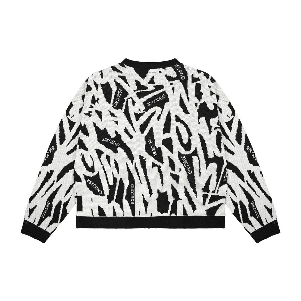 3Second Men's Cardigan Jacket Regular Fit Acrylic Abstract OL-030925