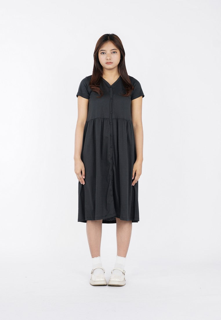 Greenlight Midi Dress Short Sleeve Button Opening Keira HP-C040325