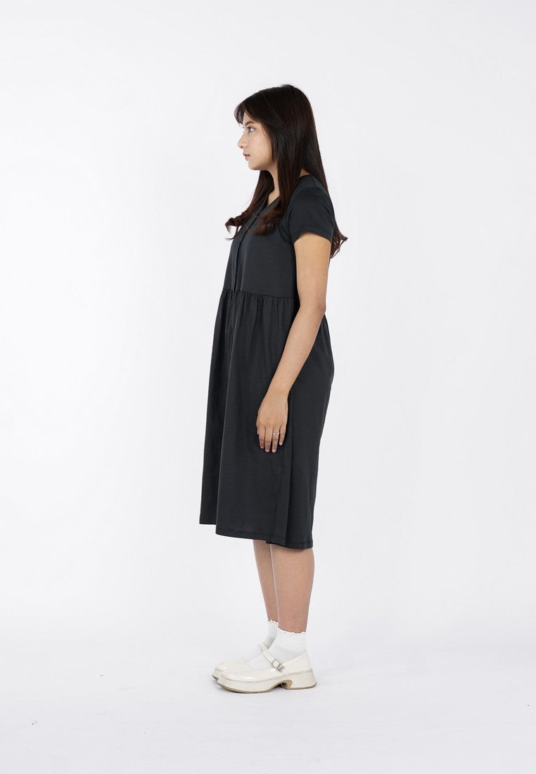 Greenlight Midi Dress Short Sleeve Button Opening Keira HP-C040325