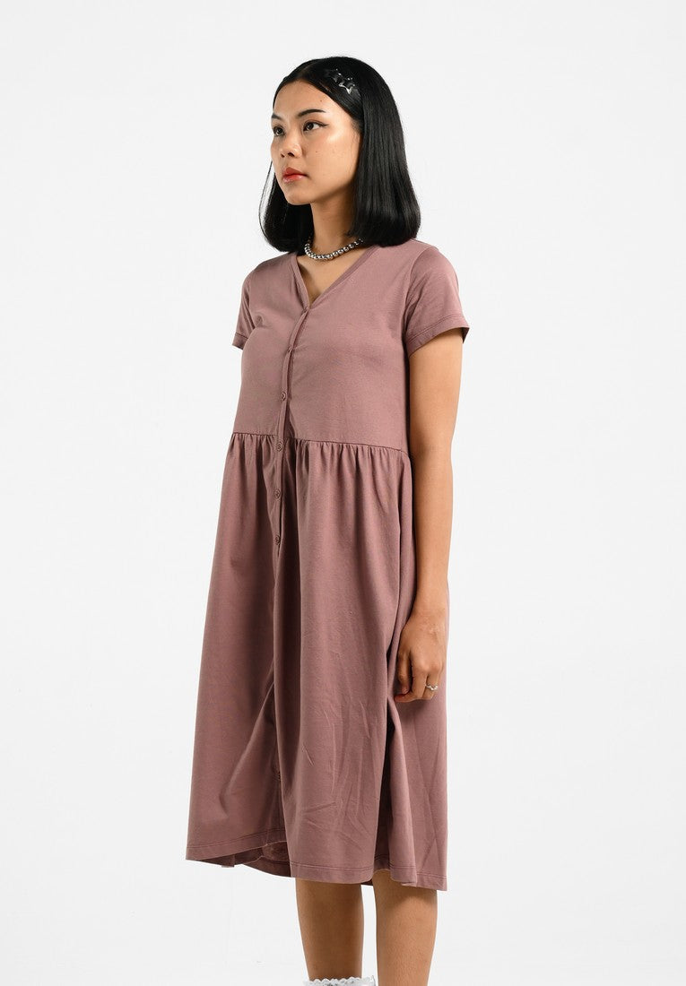 Greenlight Midi Dress Short Sleeve Button Opening Keira HP-C040325