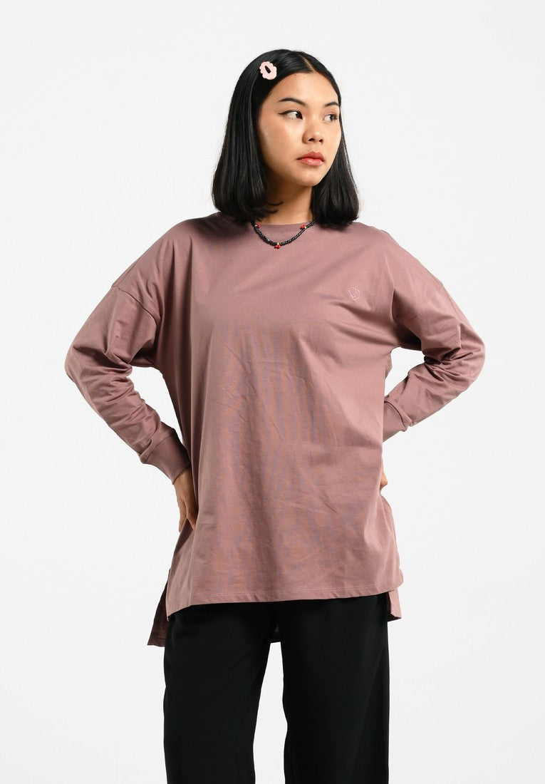 Greenlight Women's Basic T-Shirt Long Sleeve Loose Fit Cotton Maiko HP-C180225