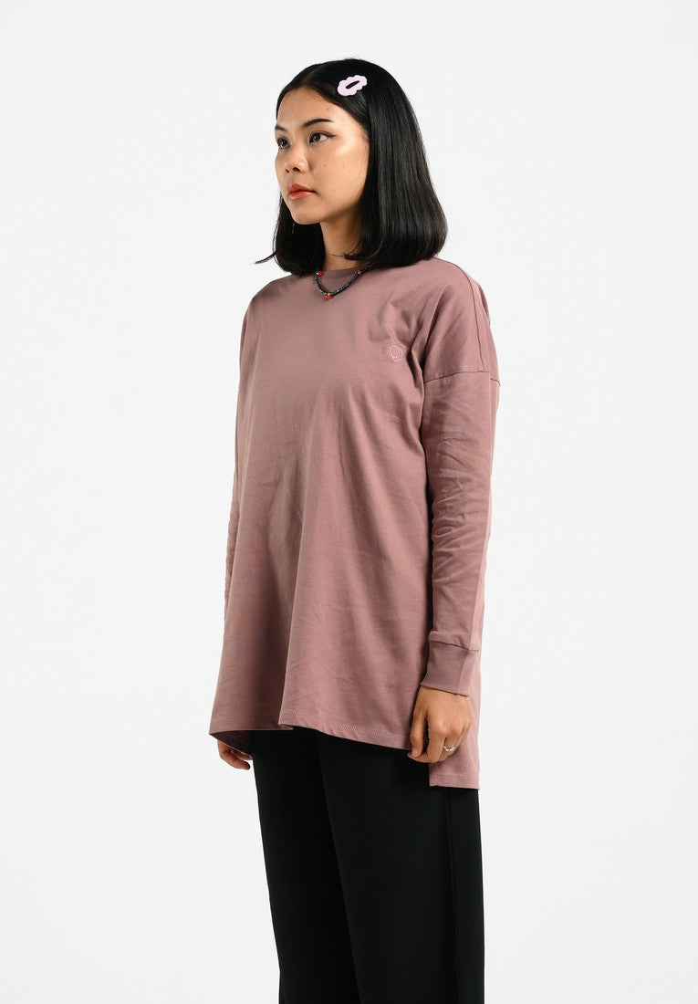 Greenlight Women's Basic T-Shirt Long Sleeve Loose Fit Cotton Maiko HP-C180225
