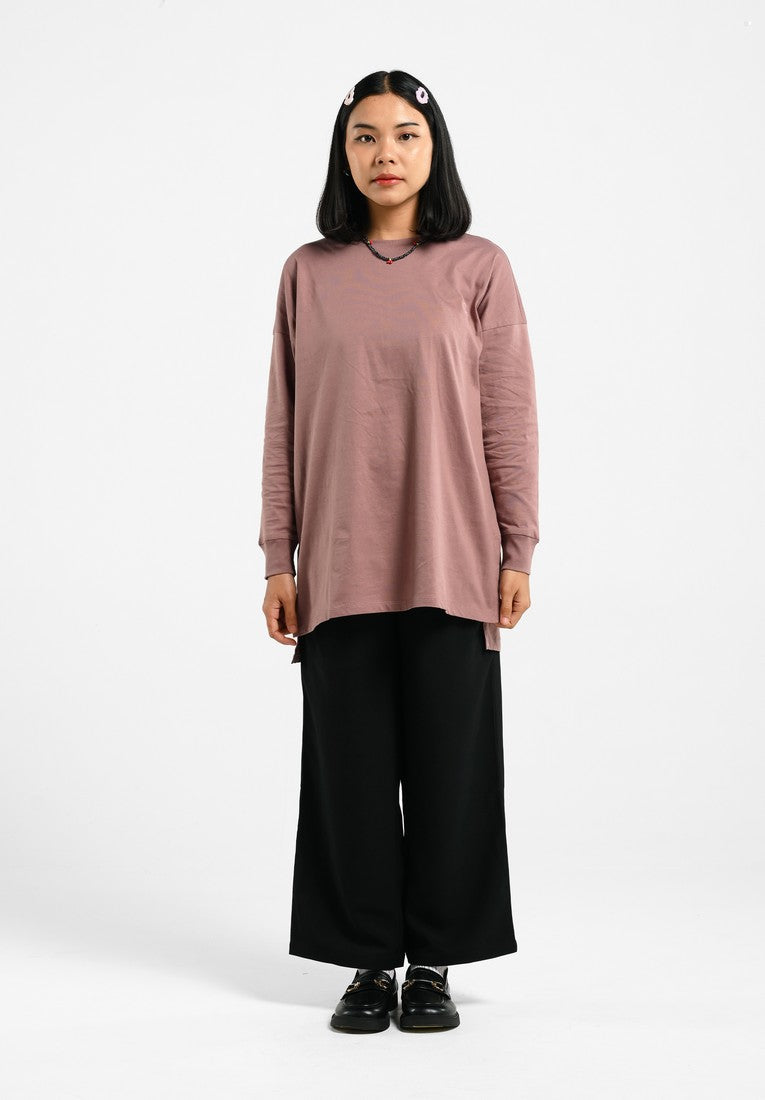 Greenlight Women's Basic T-Shirt Long Sleeve Loose Fit Cotton Maiko HP-C180225