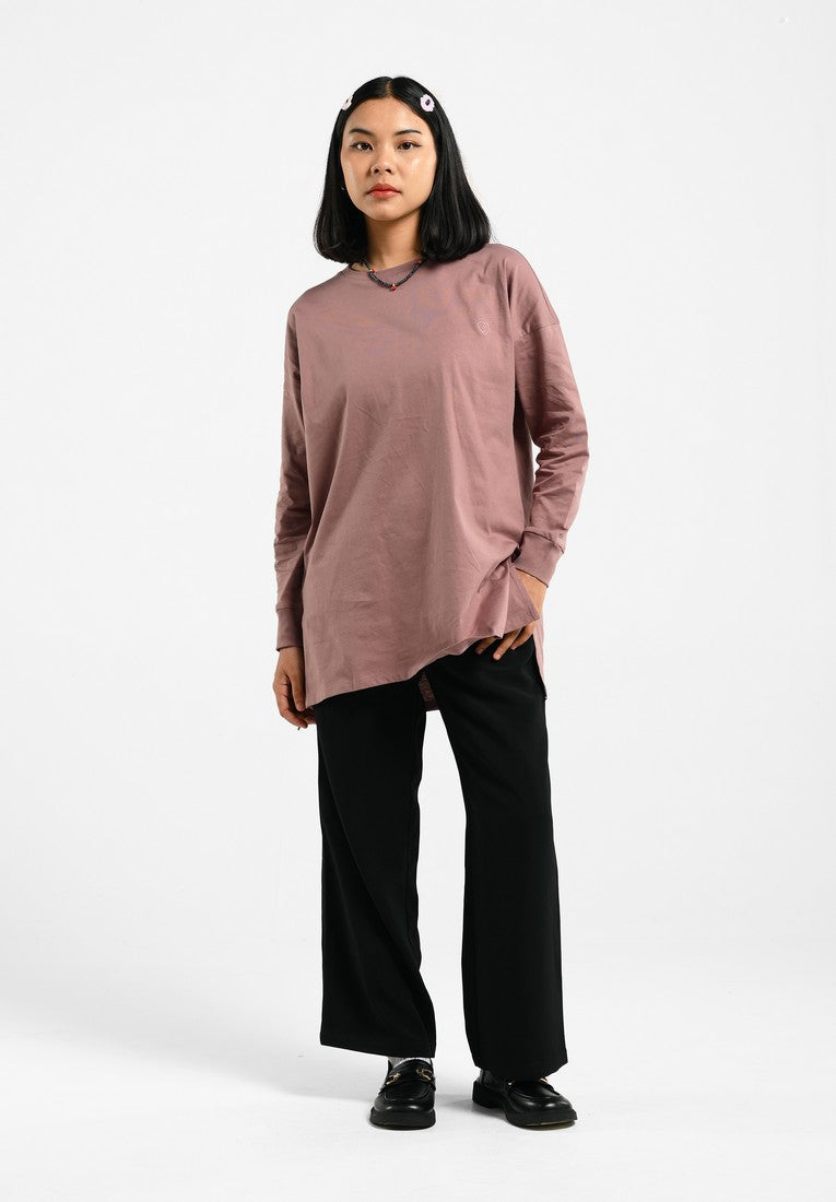 Greenlight Women's Basic T-Shirt Long Sleeve Loose Fit Cotton Maiko HP-C180225