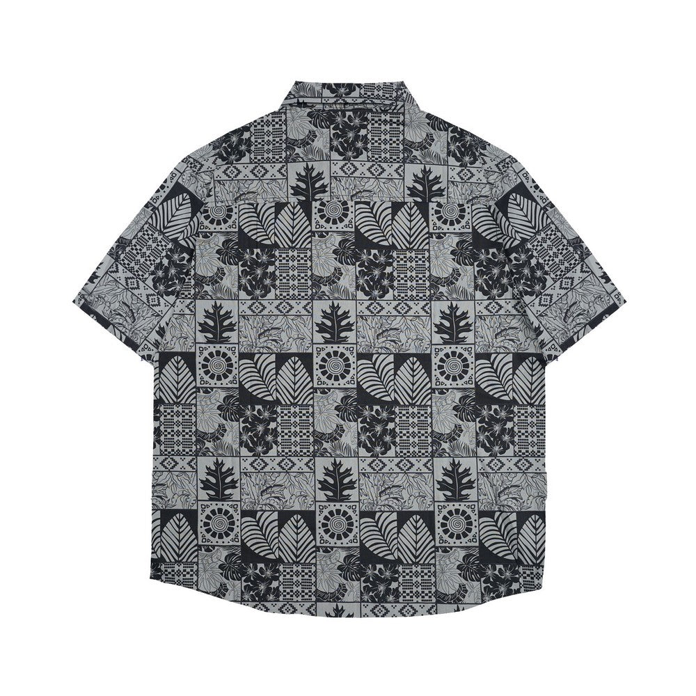 Greenlight Men's Shirt Short Sleeve Regular Fit Cotton Poplin Full Print Jean HP-C011125