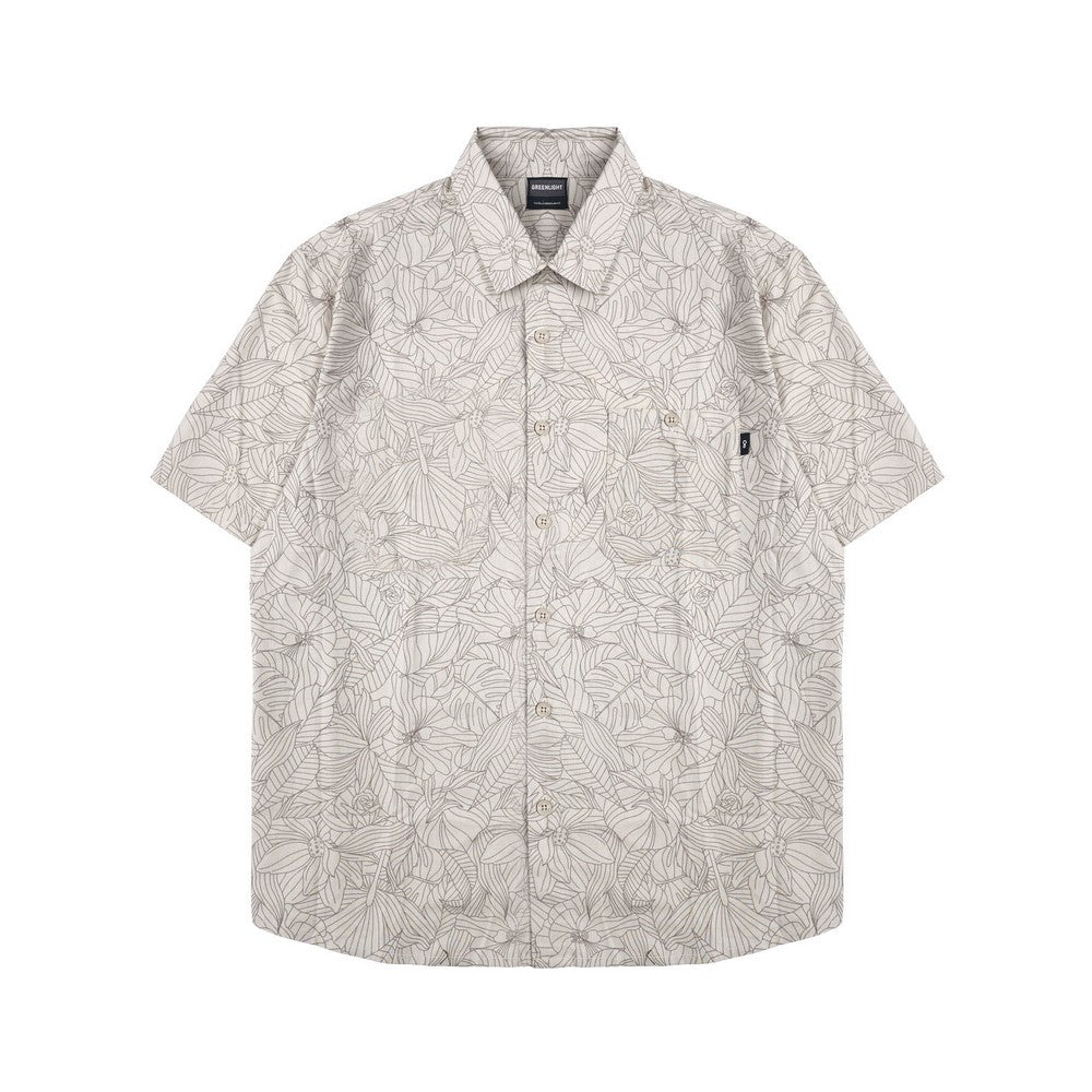 Greenlight Men's Shirt Short Sleeve Regular Fit Cotton Poplin Full Print Kevon HP-C011025