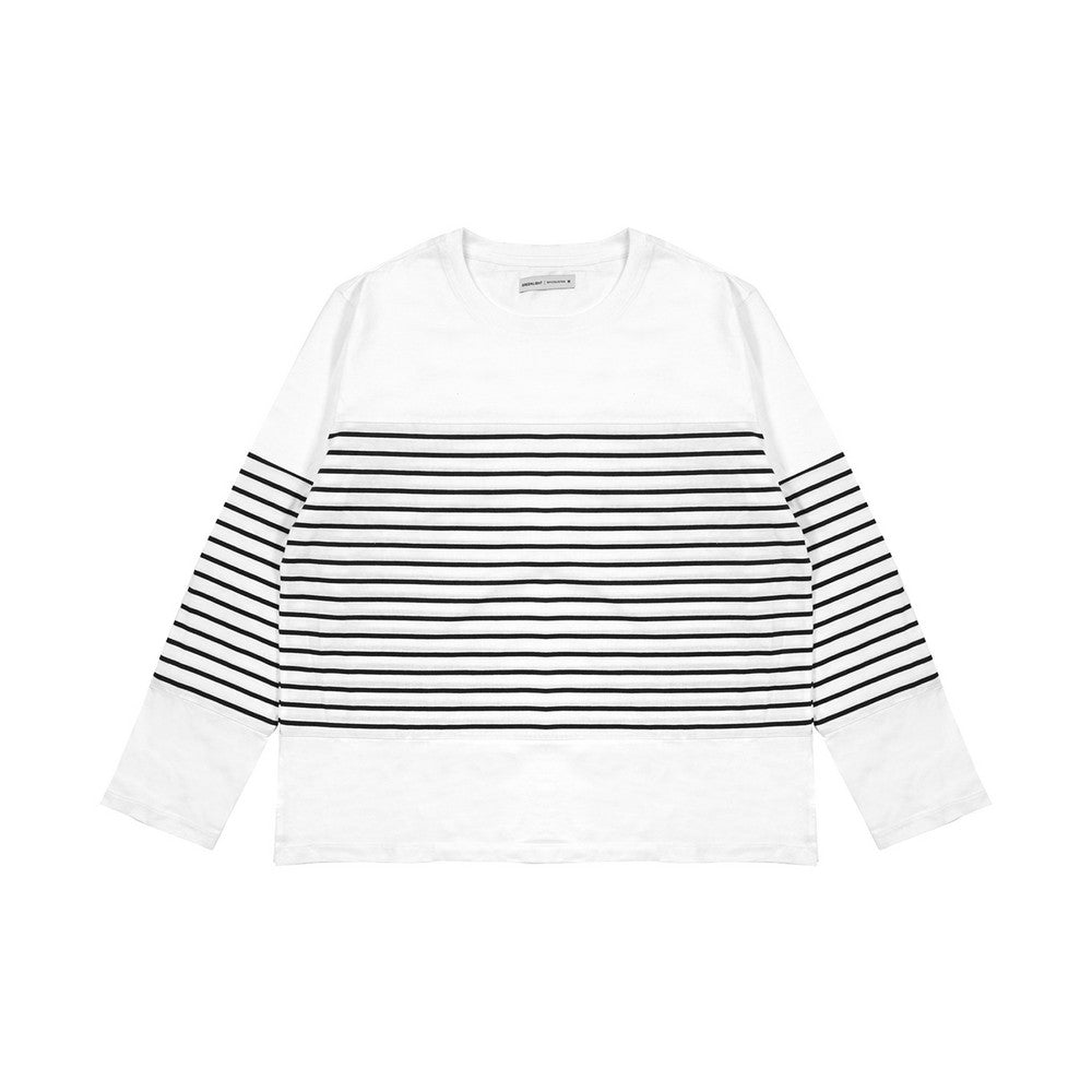 Greenlight Women's Stripe T-Shirt Long Sleeve Loose Fit Cotton Fueko 151225