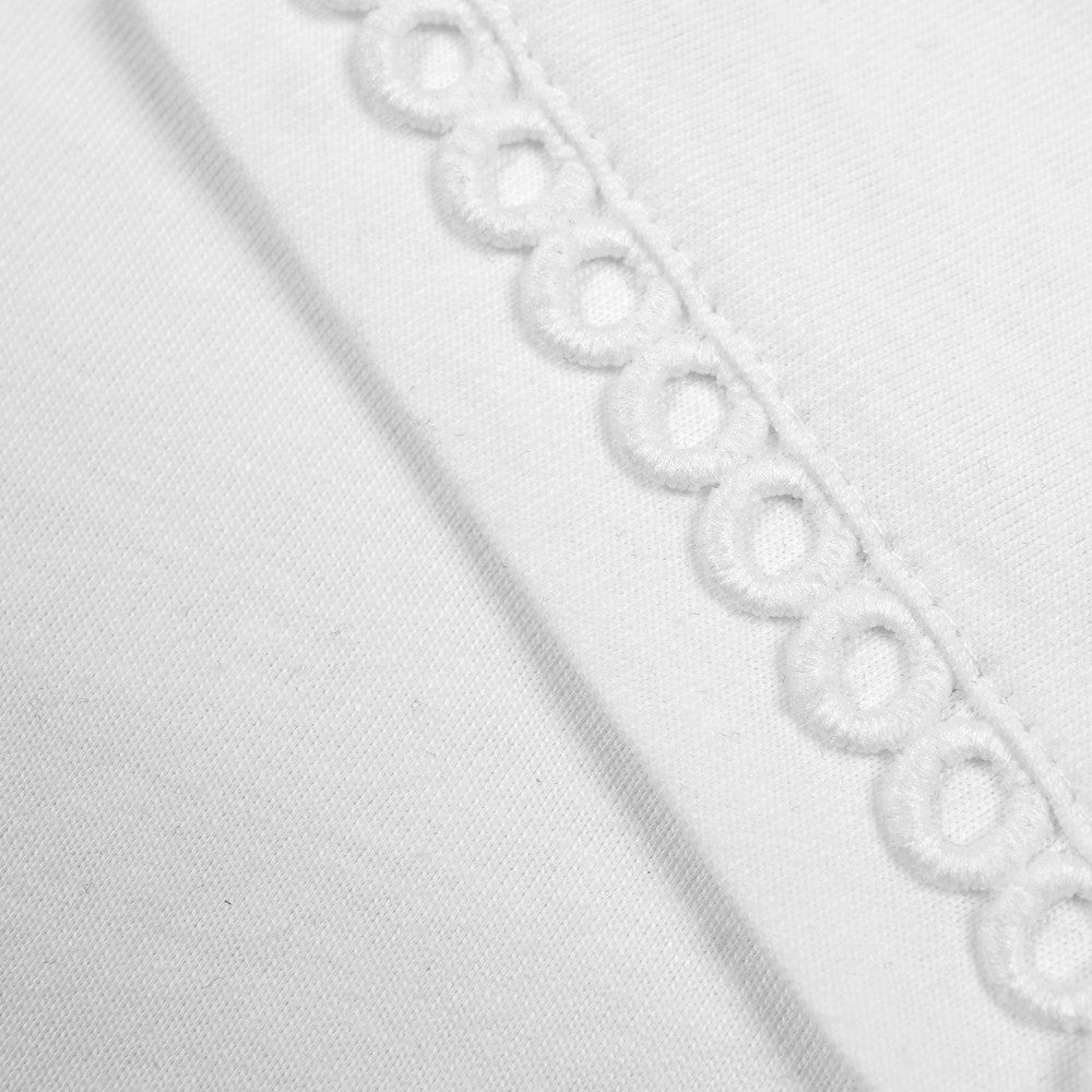 Greenlight Women's T-Shirt Short Sleeve Loose Fit Cotton Lace Michio C050126