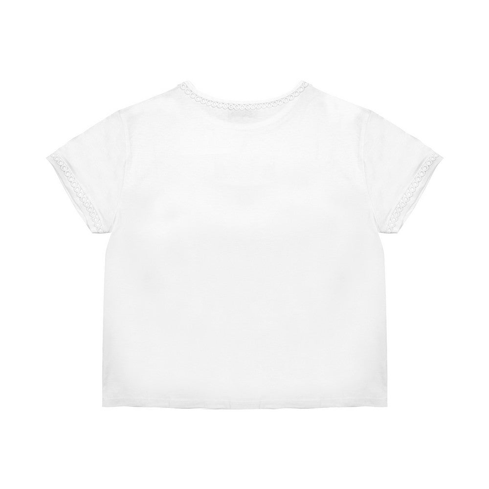 Greenlight Women's T-Shirt Short Sleeve Loose Fit Cotton Lace Michio C050126