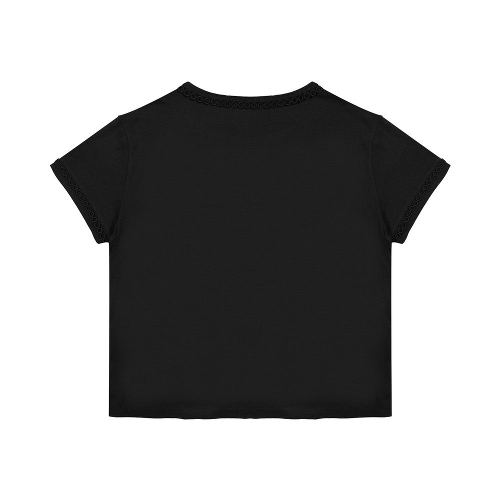 Greenlight Women's T-Shirt Short Sleeve Loose Fit Cotton Lace Michio C050126