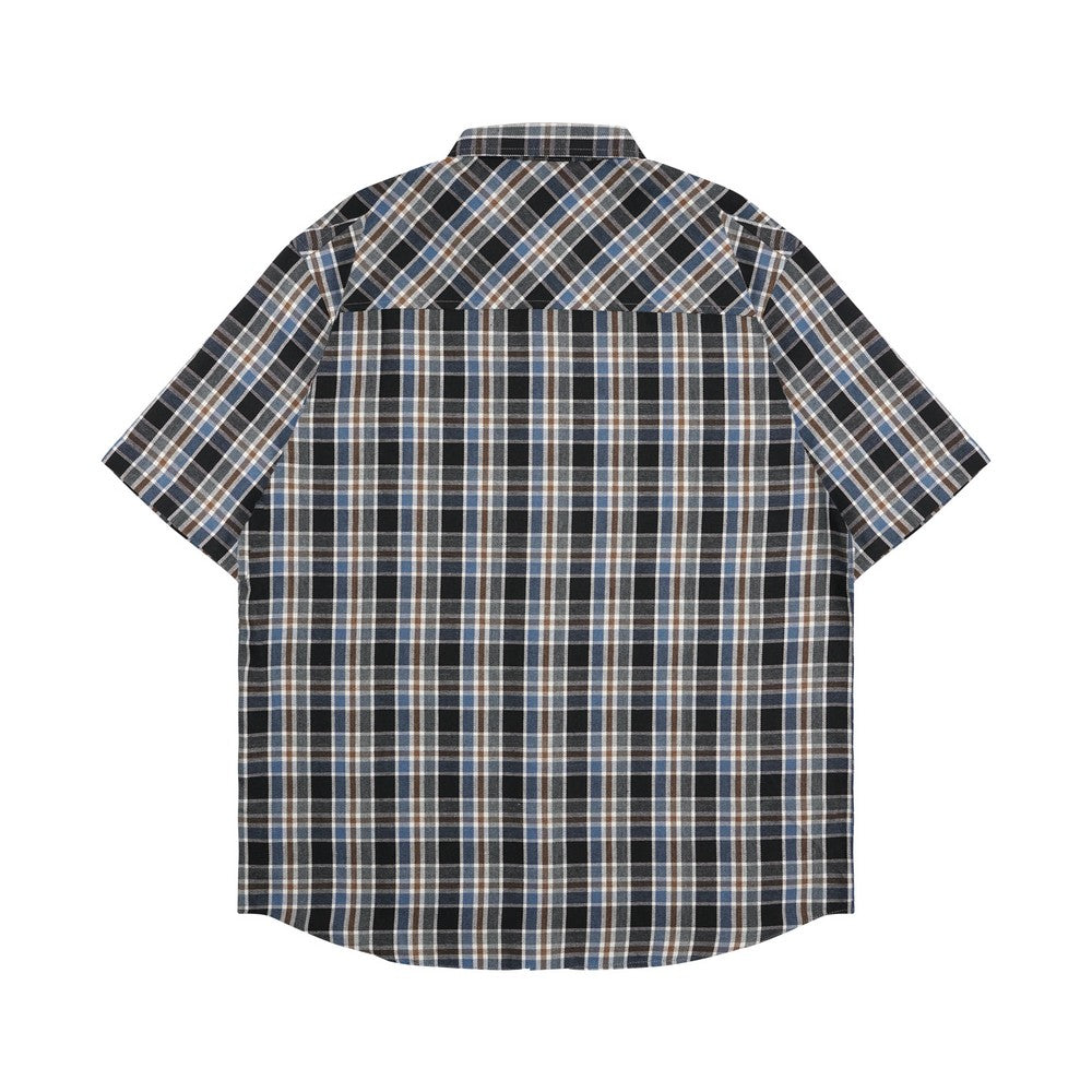 Greenlight Men's Plaid Checked Shirt Short Sleeve Regular Fit Piero HP-030126