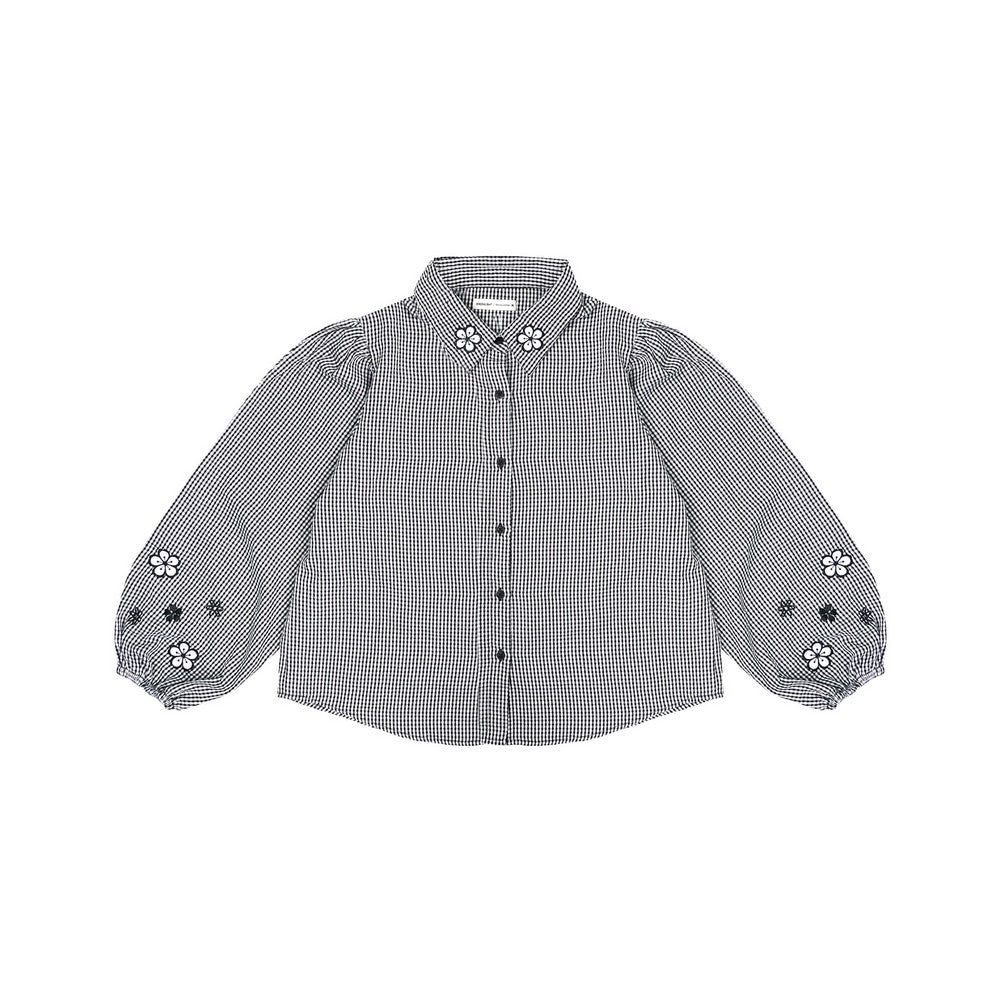 Greenlight Women's Plaid Shirt Long Sleeve Loose Fit Seersucker Blouse Cheline HP-040126