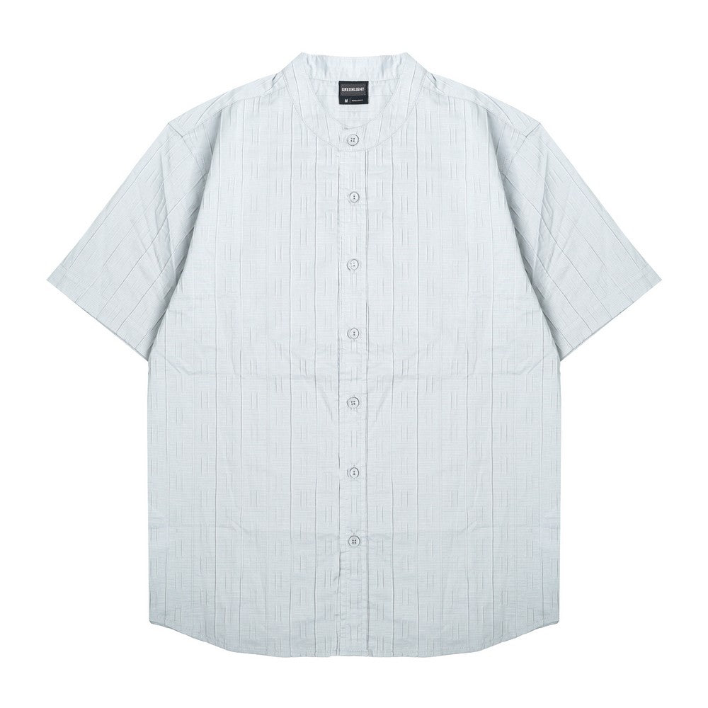 Greenlight Men's Basic Shirt Short Sleeve Regular Fit Mandarin Collar Lancaster HP-C010126