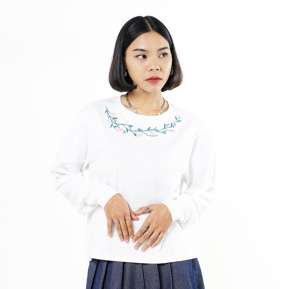 Greenlight Women's T-Shirt Long Sleeve Loose Fit Cotton Yumi C121225
