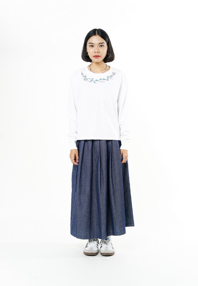Greenlight Women's T-Shirt Long Sleeve Loose Fit Cotton Yumi C121225