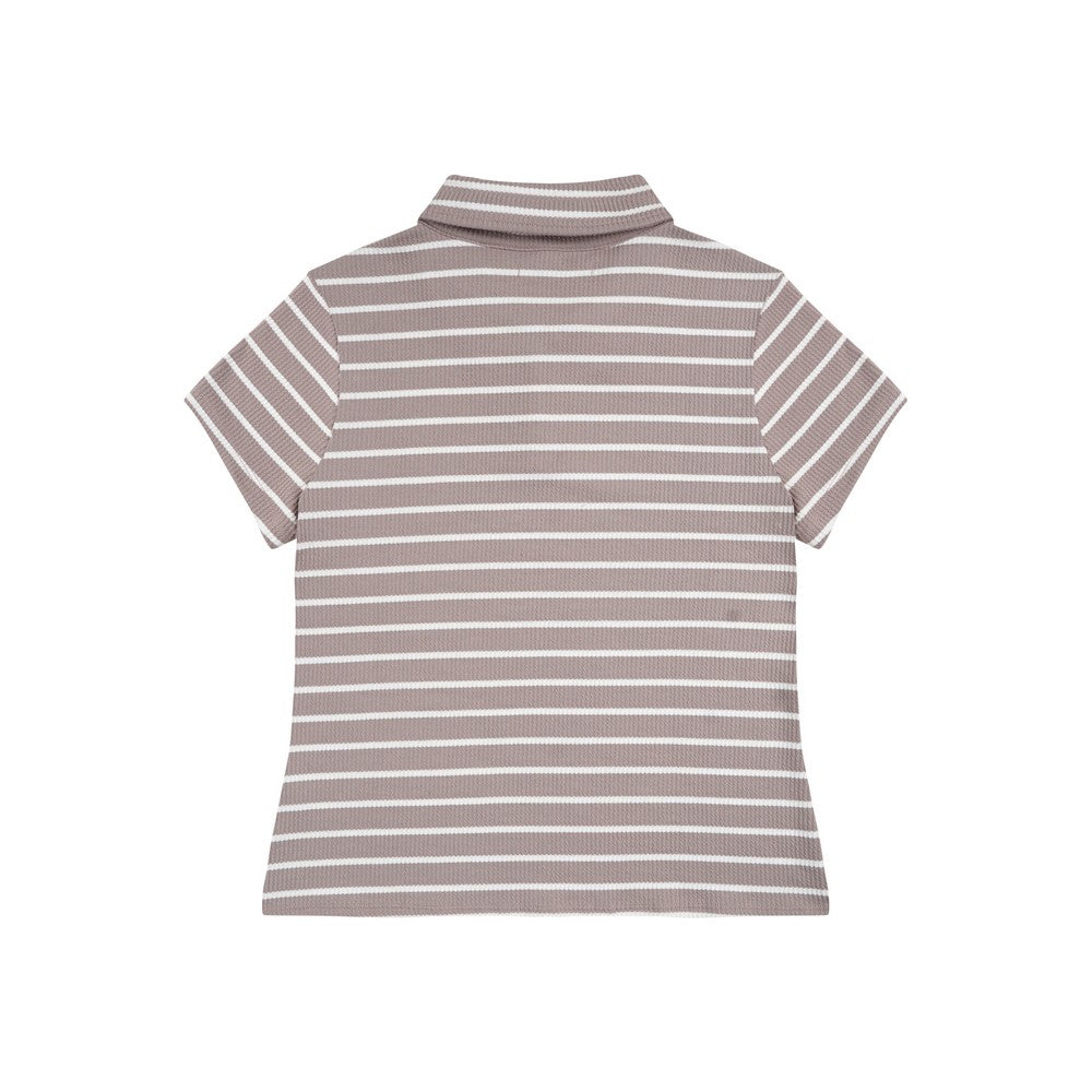 Greenlight Women's Collar T-Shirt Short Sleeve Basic Fit Stripe Tee Sana HP-C030326