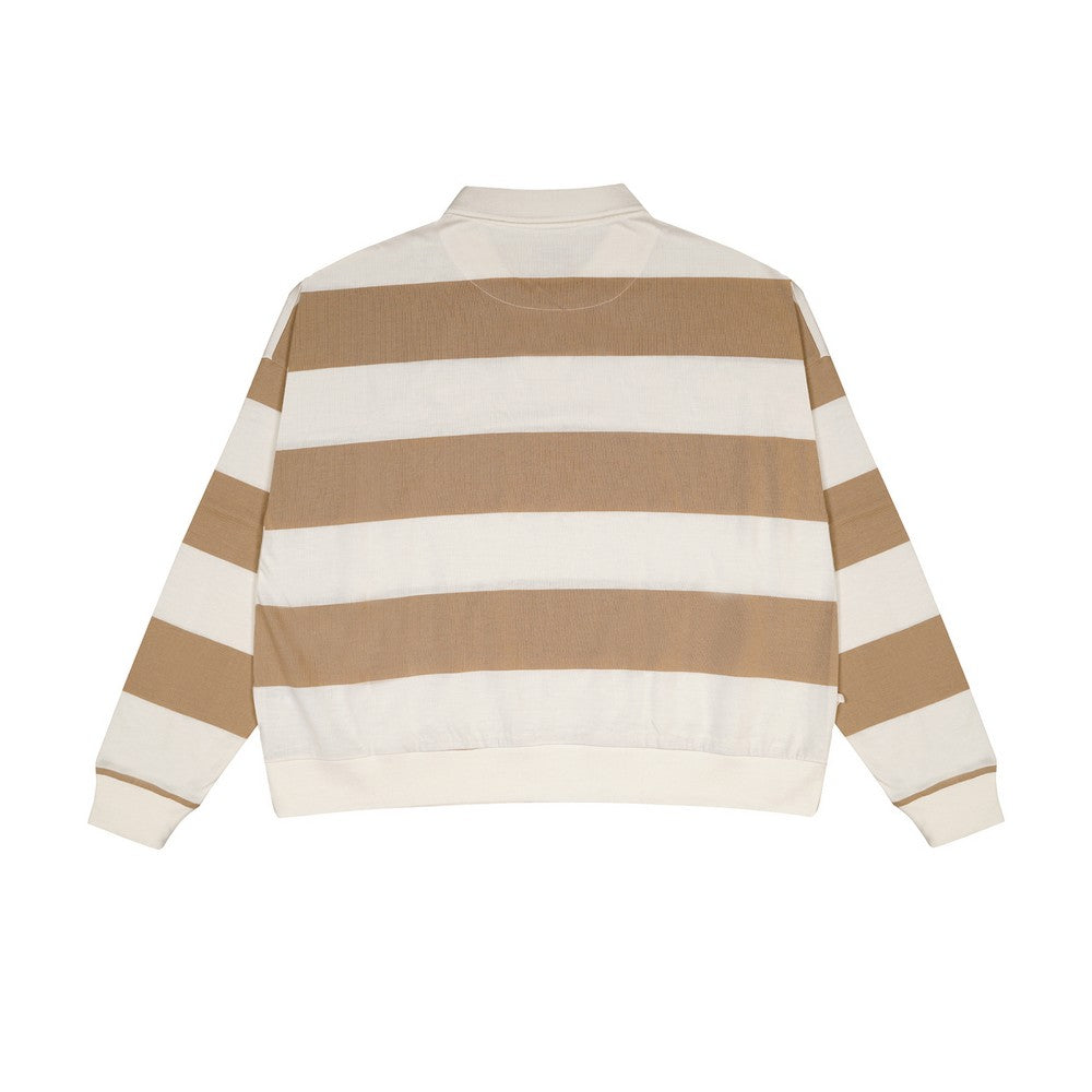 Greenlight Women's Collar T-Shirt Long Sleeve Loose Fit Stripe Tee Kisa HP-C010626