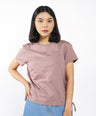 Greenlight Women T-Shirt Short Sleeve Body Fit Cotton Ruched Side Nozomi HP-C090426