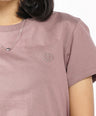 Greenlight Women T-Shirt Short Sleeve Body Fit Cotton Ruched Side Nozomi HP-C090426